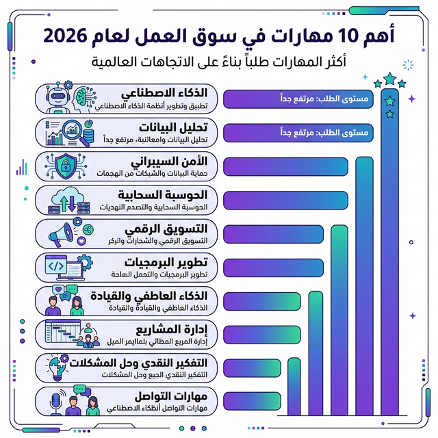 أكثر المهارات طلباً في سوق العمل 2026
