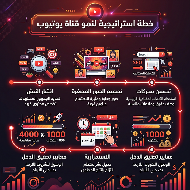 استراتيجية نمو قناة يوتيوب