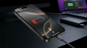 صورة توضيحية لـ حل مشكلة استنزاف البطارية في الآيفون بعد تحديث iOS 26 | دليل شامل